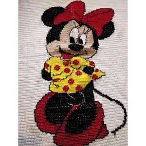 MINNIE MOUSE Hand Crocheted knit baby kid Blanket throw 30"x 38"